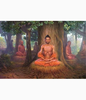 Hình Phật Ngồi Dưới Cây Bồ Đề Đẹp